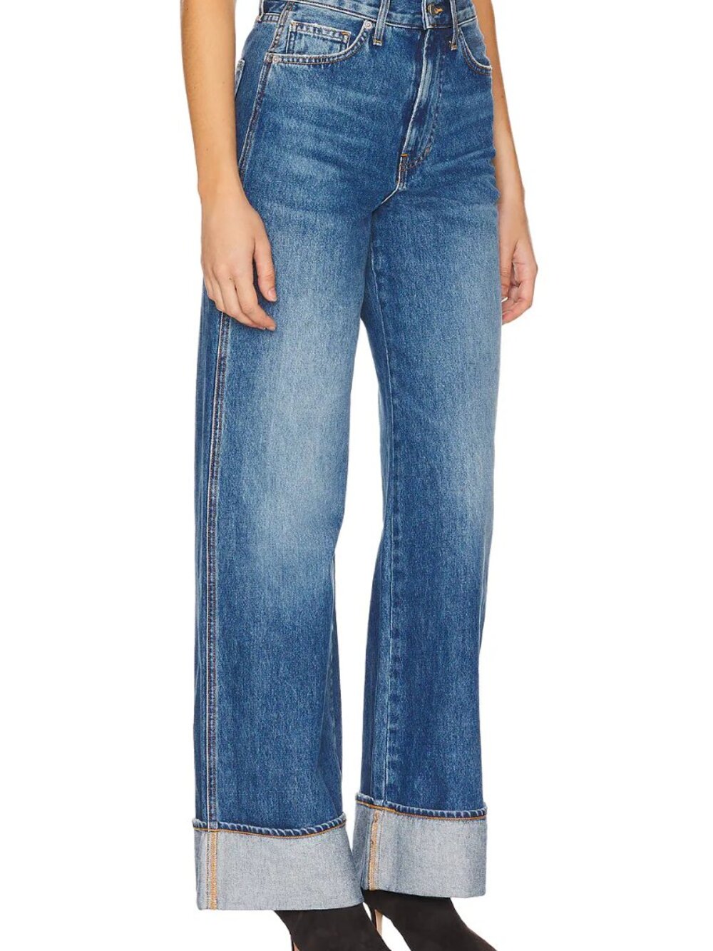 Veronica Beard Taylor High Rise Relaxed Wide Leg Jeans in Rebel Stone 30 - Picture 2 of 9